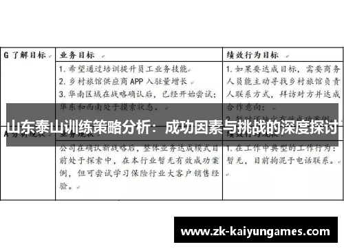 山东泰山训练策略分析：成功因素与挑战的深度探讨